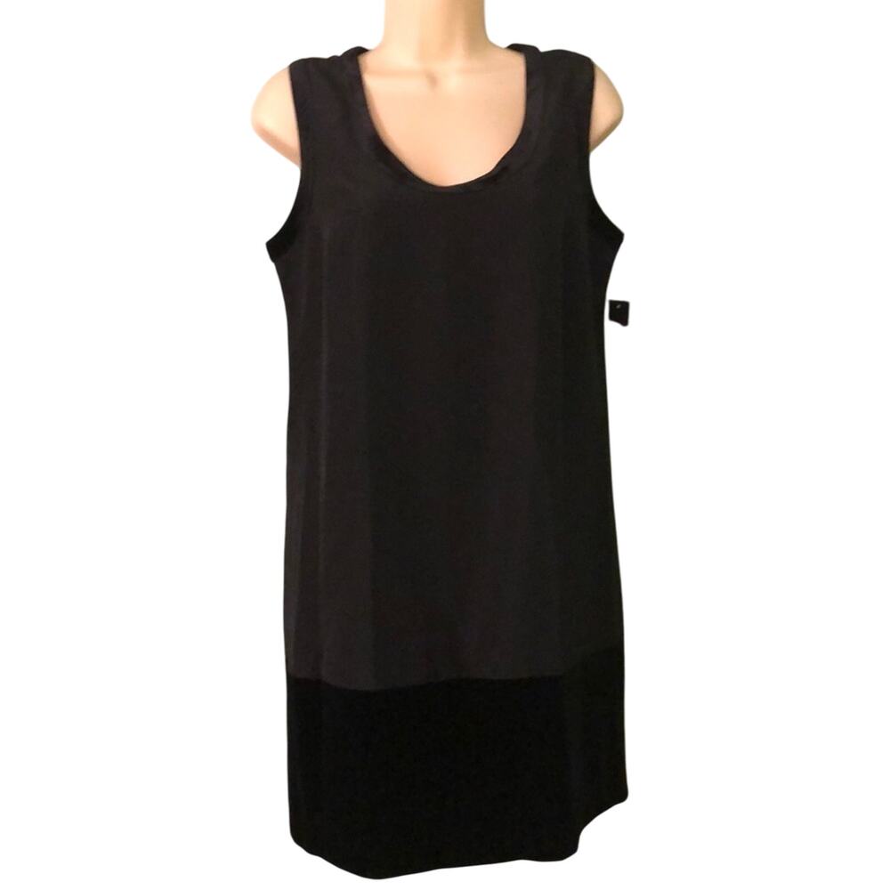 Mossimo Black Silky & Velvet Shift Dress Sleeveless Mini